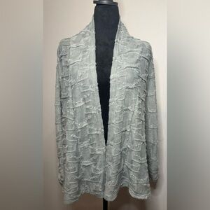 ✨ Maria Gabrielle Textured Open Front Gray Cardigan - Size M